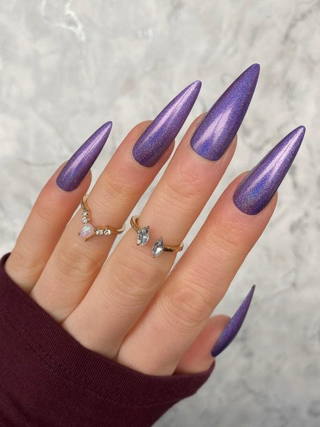 Holographic Purple Super Stiletto - doobysnailsltd
