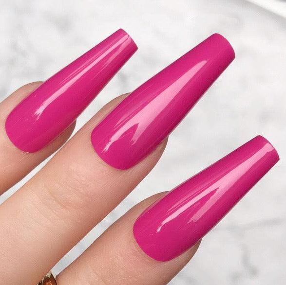 Hot Pink Gloss Extra Coffin - doobysnailsltd