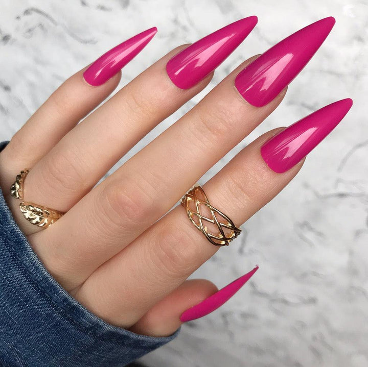 Hot Pink Gloss Super Stiletto - doobysnailsltd