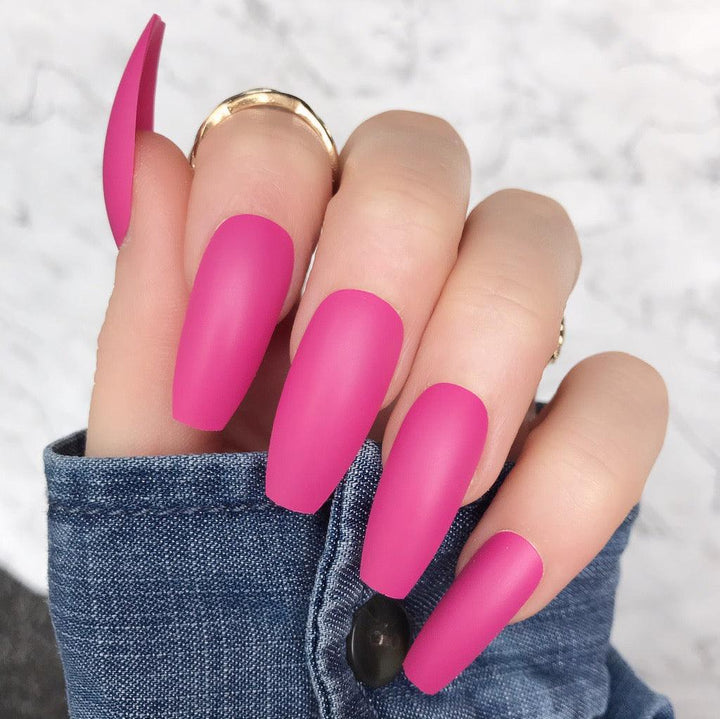 Hot Pink Matte Ballerina - doobysnailsltd