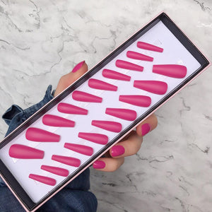 Hot Pink Matte Extra Coffin - doobysnailsltd