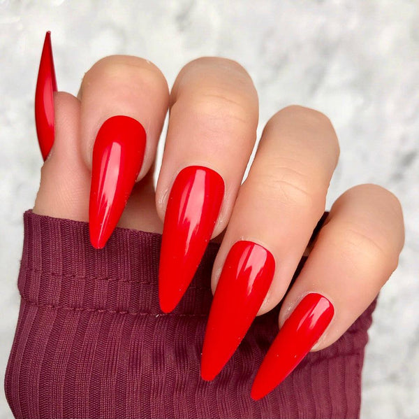 Hot Red Gloss Super Stiletto - doobysnailsltd