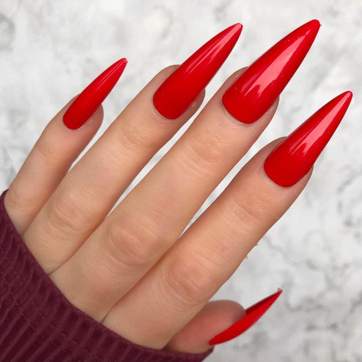 Hot Red Gloss Super Stiletto - doobysnailsltd