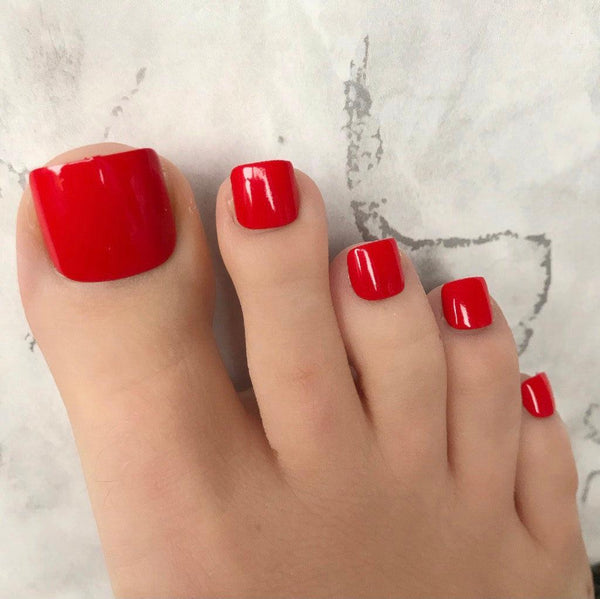 Hot Red Gloss Toes - doobysnailsltd