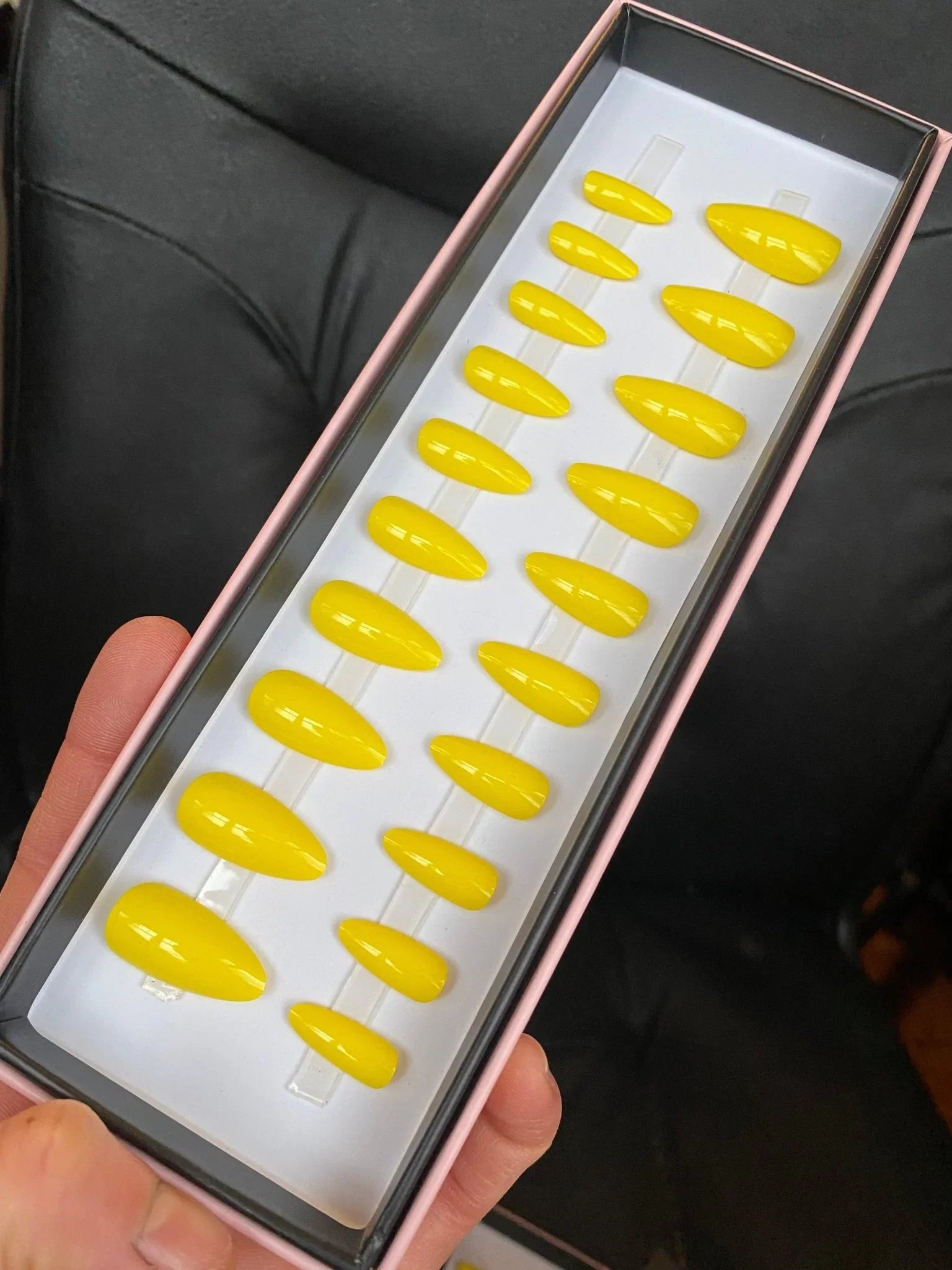Last One! Bright Yellow Gloss Long Almond - doobysnailsltd