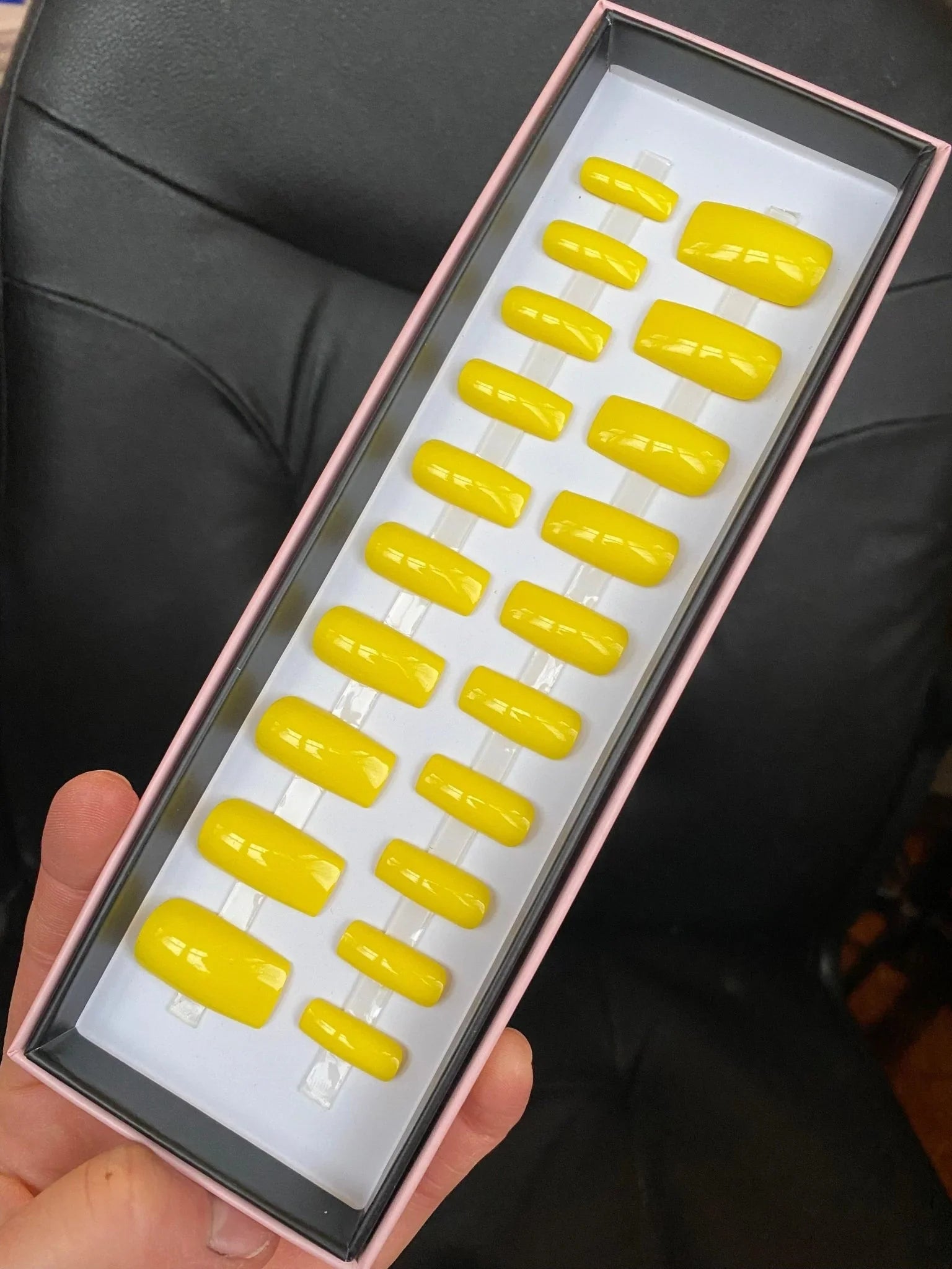 Last One! Bright Yellow Gloss Long Square - doobysnailsltd