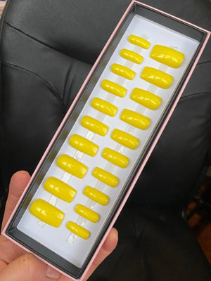 Last One! Bright Yellow Gloss Long Square - doobysnailsltd
