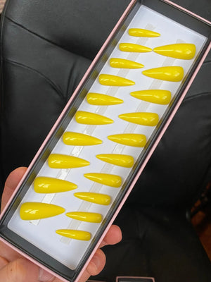 Last One! Bright Yellow Gloss Super Stiletto - doobysnailsltd