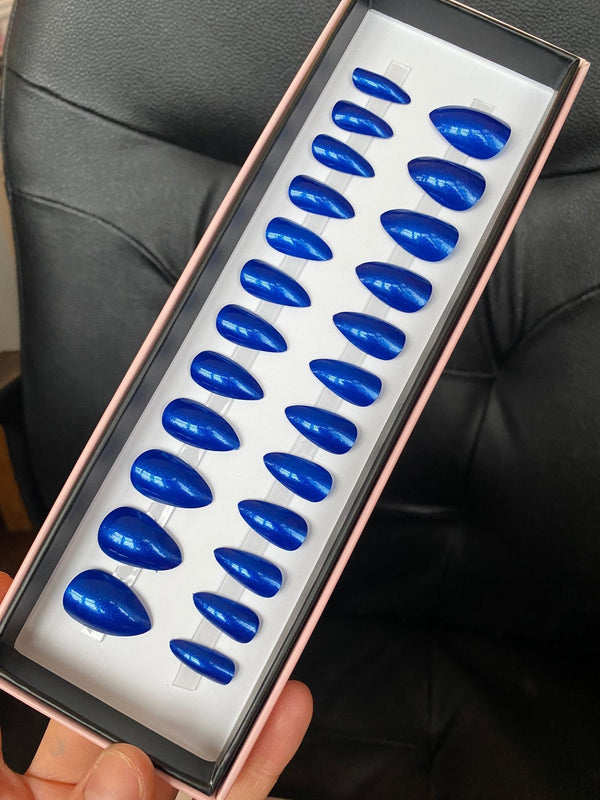 Last One! Metallic Blue Stiletto - doobysnailsltd