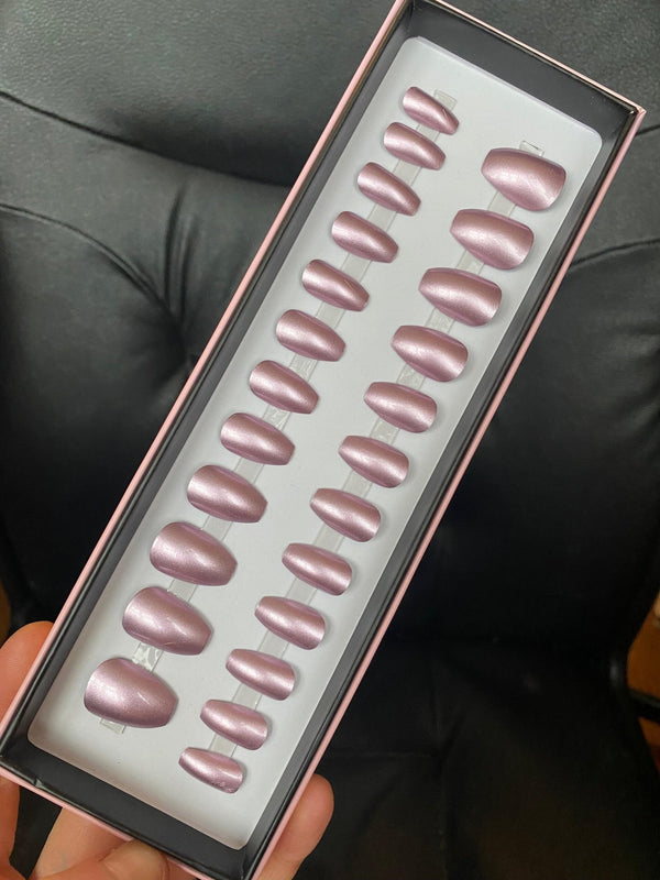 Last One! Metallic Pink Coffin - doobysnailsltd