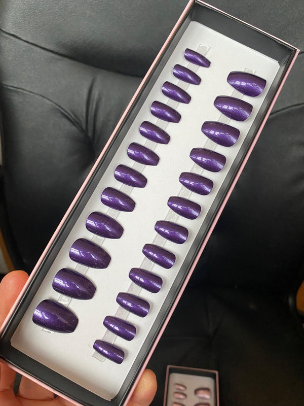 Last One! Metallic Purple Coffin - doobysnailsltd
