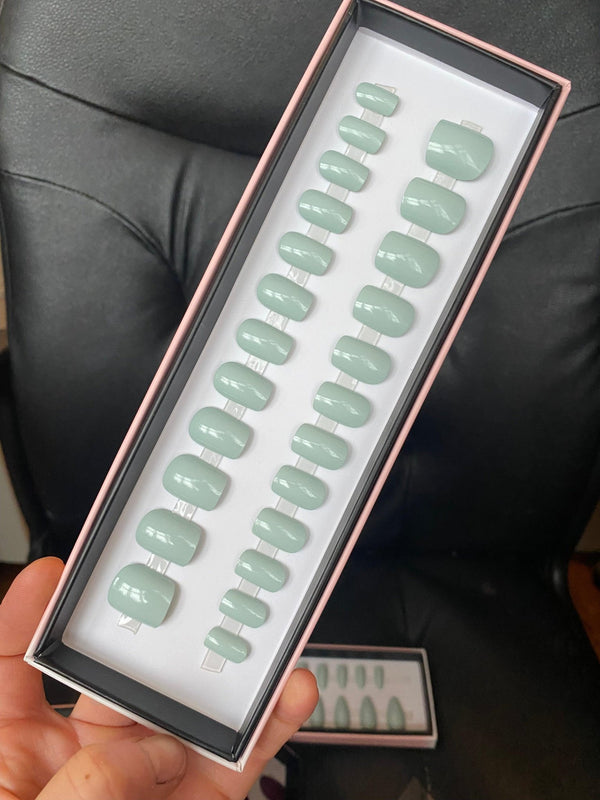 Last One! Mint Gloss Short Square - doobysnailsltd