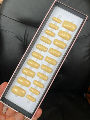 Last One! Pastel Yellow Long Square - doobysnailsltd