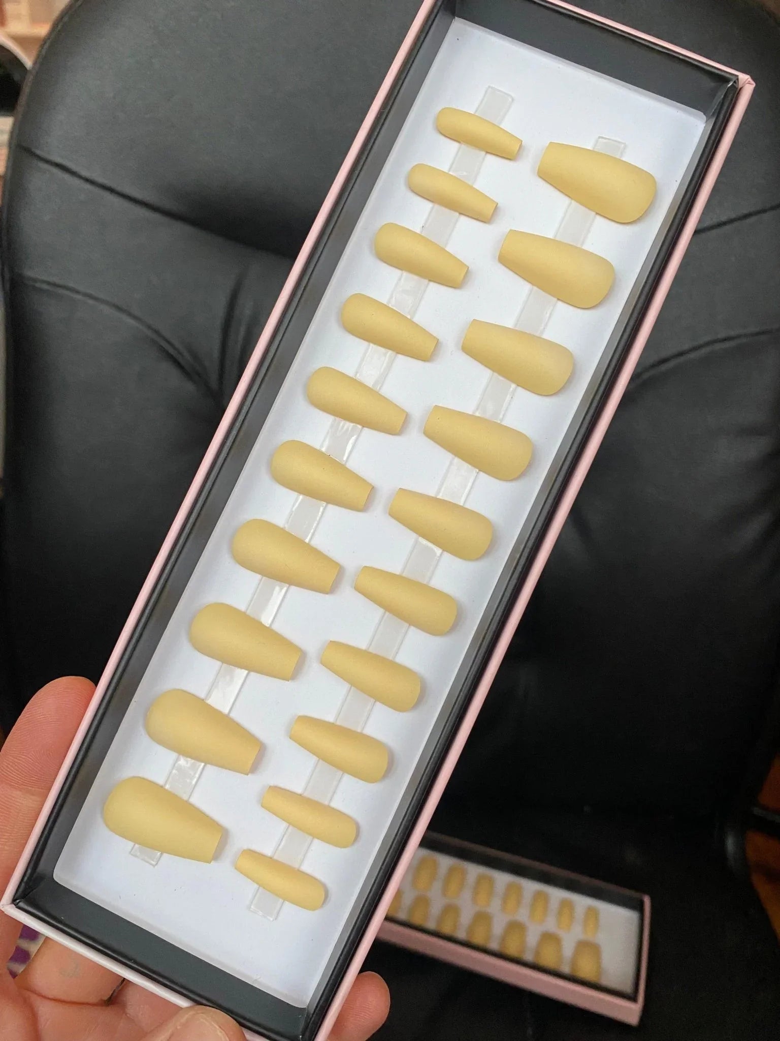 Last One! Pastel Yellow Midi Coffin - doobysnailsltd
