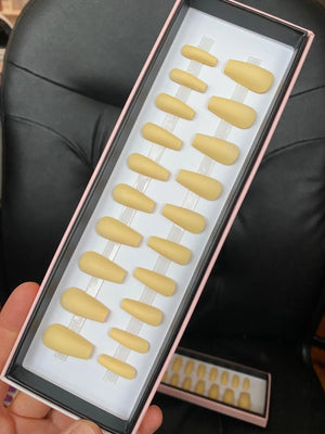 Last One! Pastel Yellow Midi Coffin - doobysnailsltd