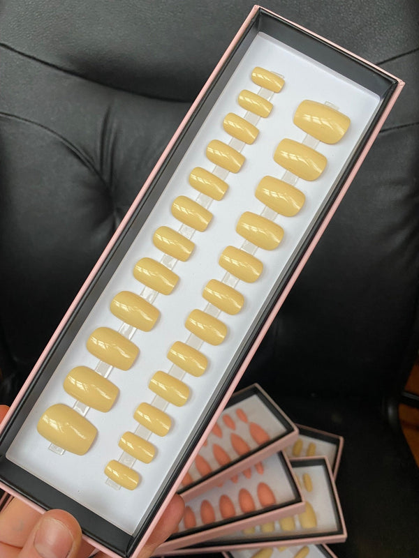 Last One! Pastel Yellow Short Square - doobysnailsltd