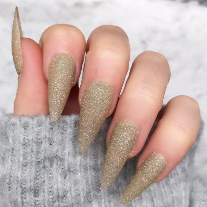 Light Gold Sugar Midi Stiletto - doobysnailsltd