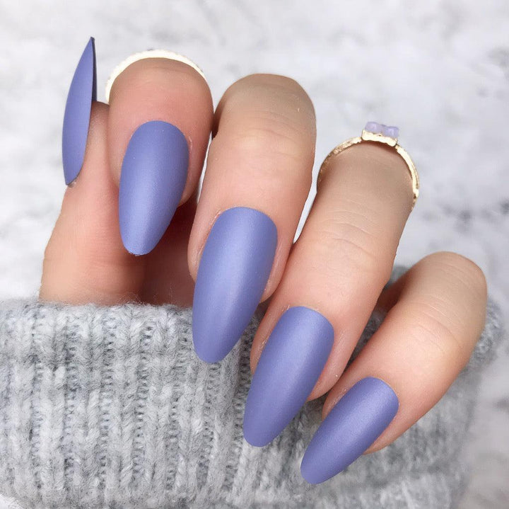 Lilac Matte Long Almond - doobysnailsltd