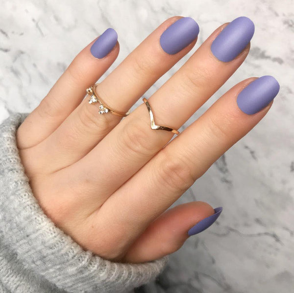 Lilac Matte Short Oval - doobysnailsltd