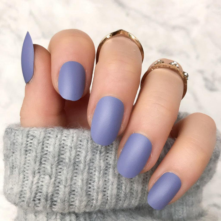 Lilac Matte Short Oval - doobysnailsltd