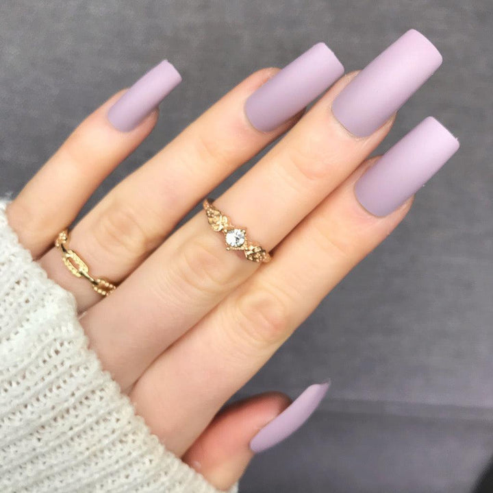 Mauve Matte Long Square - doobysnailsltd