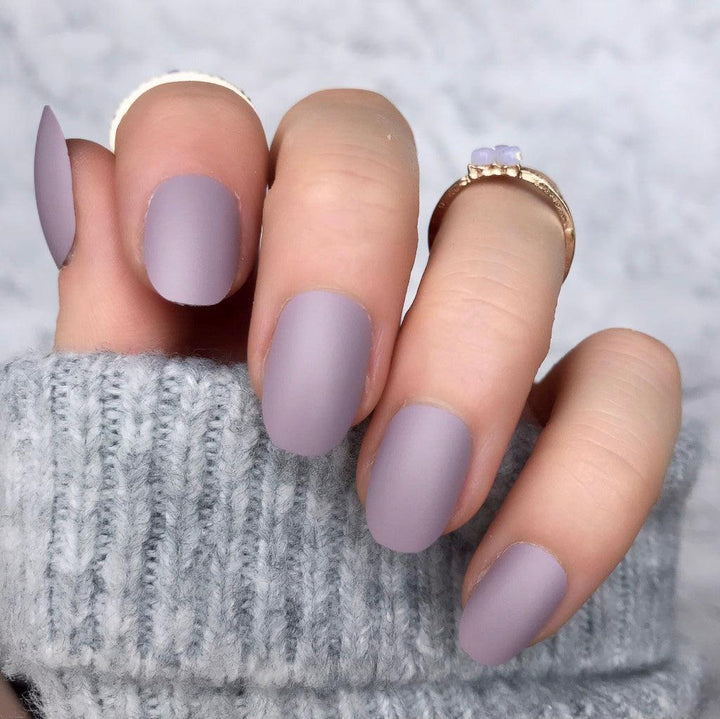 Mauve Matte Short Oval - doobysnailsltd