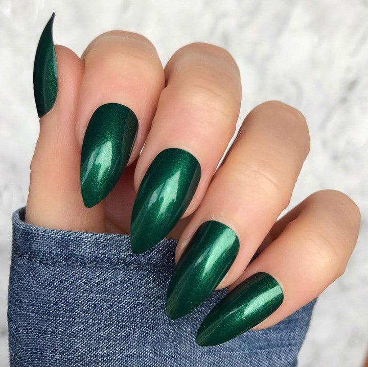 Metallic Green Almond - doobysnailsltd
