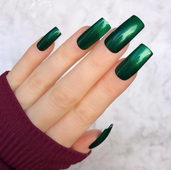 Metallic Green Long Square - doobysnailsltd