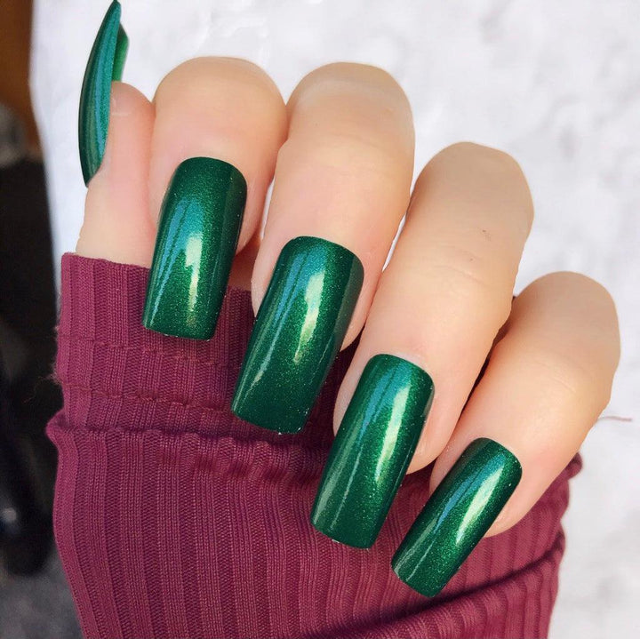 Metallic Green Long Square - doobysnailsltd