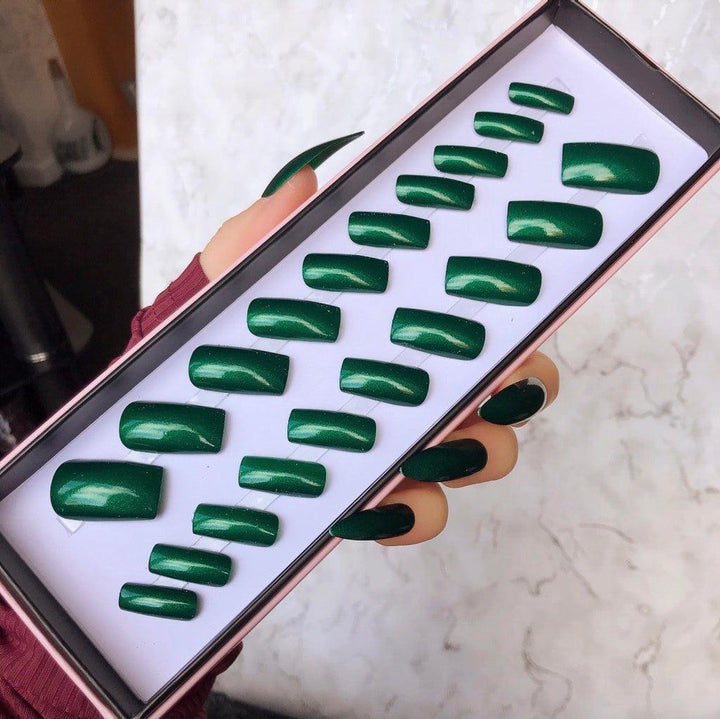 Metallic Green Long Square - doobysnailsltd