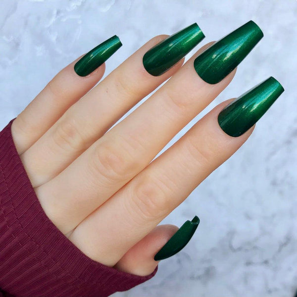 Metallic Green Midi Coffin - doobysnailsltd