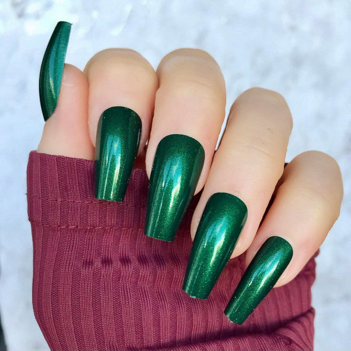 Metallic Green Midi Coffin - doobysnailsltd