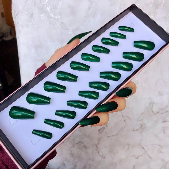 Metallic Green Midi Coffin - doobysnailsltd