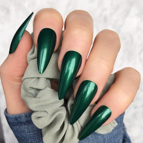 Metallic Green Midi Stiletto - doobysnailsltd