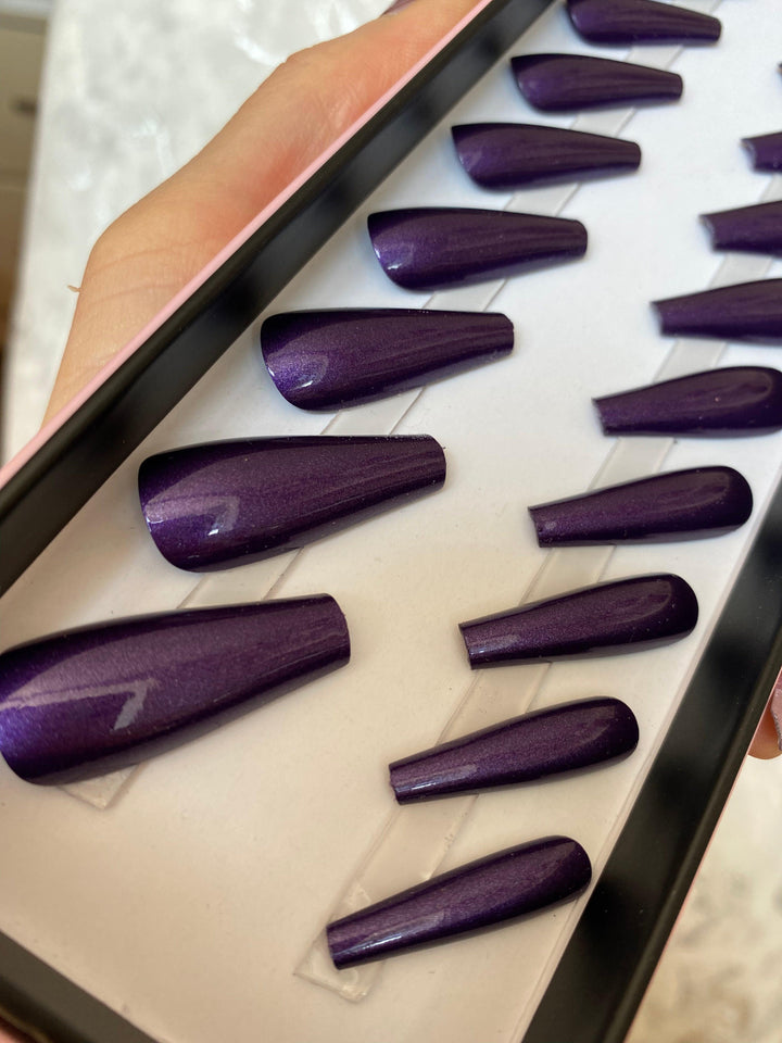 Metallic Purple Extra Coffin - doobysnailsltd