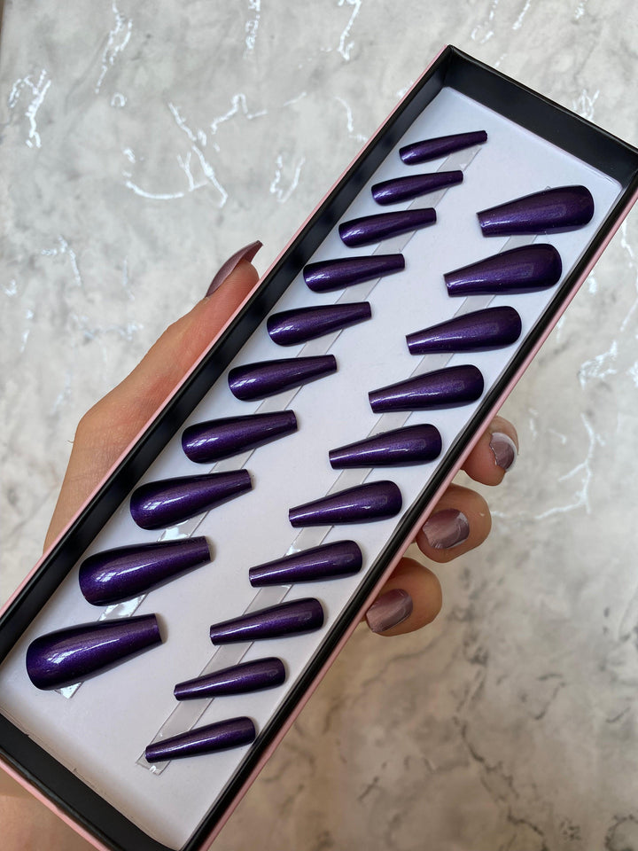 Metallic Purple Extra Coffin - doobysnailsltd