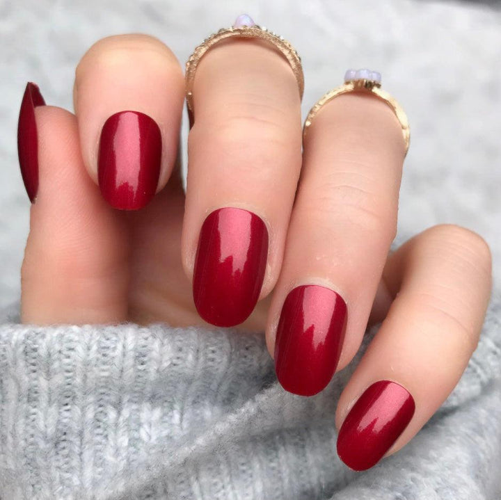 Metallic Red Short Oval - doobysnailsltd