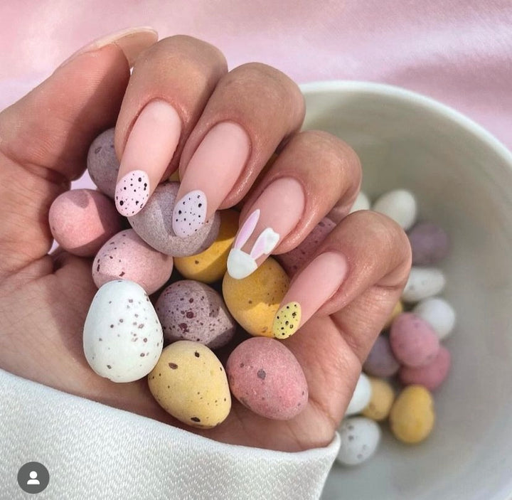 Mini egg bunny matte long almond - doobysnailsltd