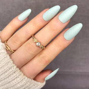 Mint Matte Long Almond - doobysnailsltd