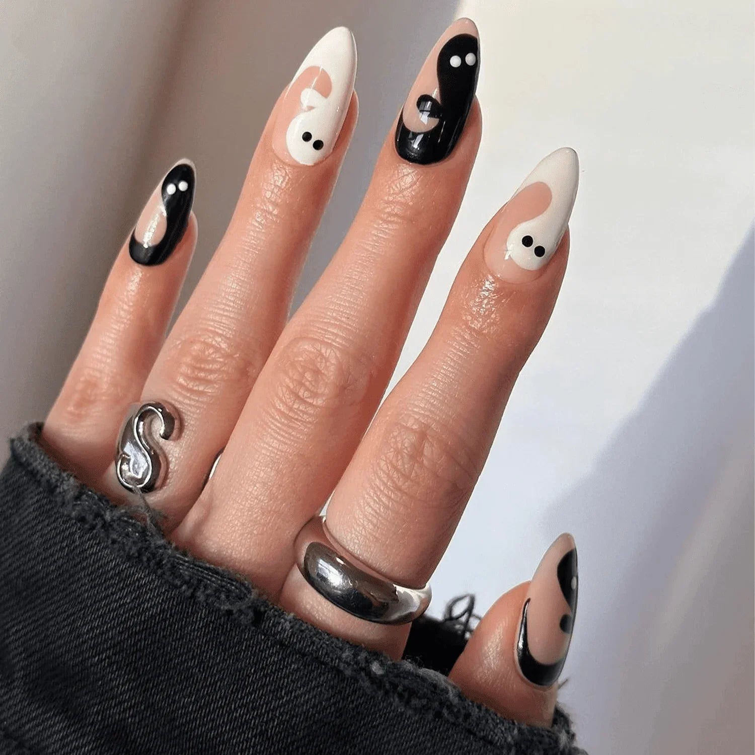 Monochrome ghosts almond - doobysnailsltd