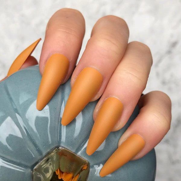 Mustard Matte Midi Stiletto - doobysnailsltd