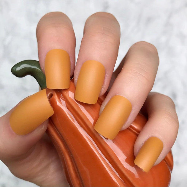 Mustard Matte Short Square - doobysnailsltd