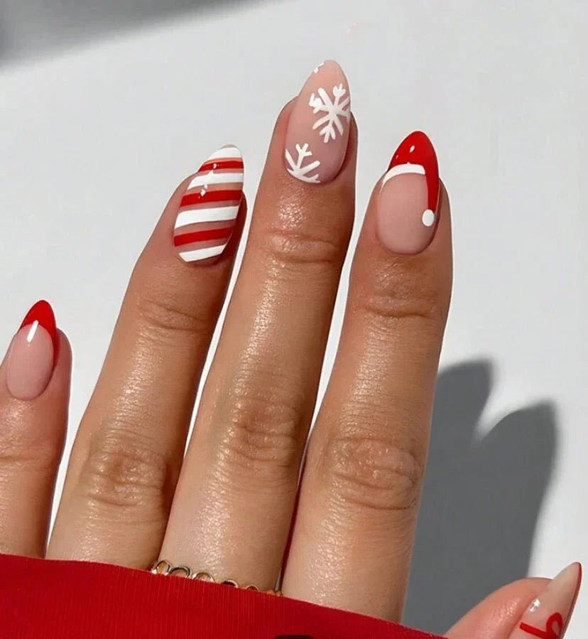 NEW 2024! Santa Baby Short Almond - doobysnailsltd