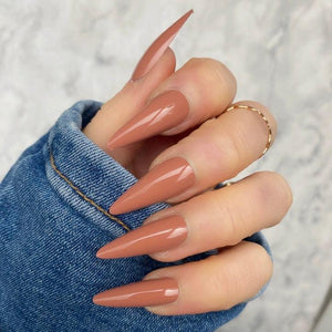 NEW 2025! Caramel Gloss Midi Stiletto - doobysnailsltd