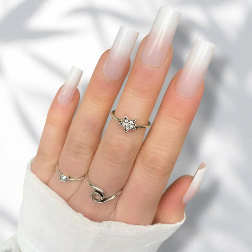 Milky Ombre Long Square - doobysnailsltd