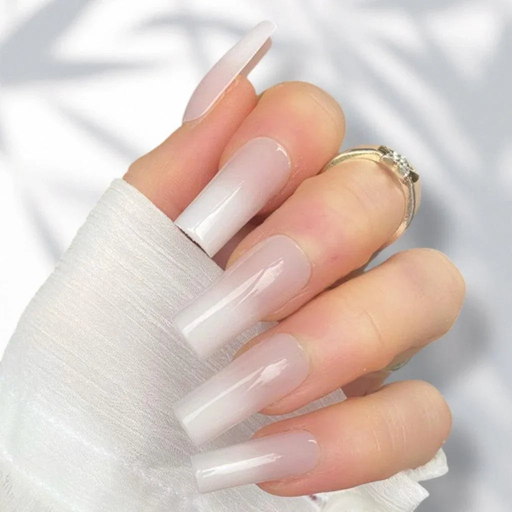 Milky Ombre Long Square - doobysnailsltd