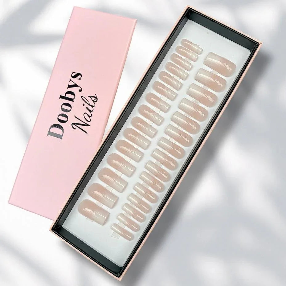 Milky Ombre Long Square - doobysnailsltd