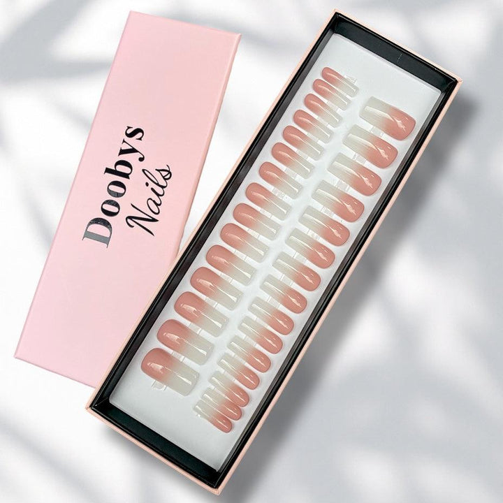 Pink Ombre Long Square - doobysnailsltd