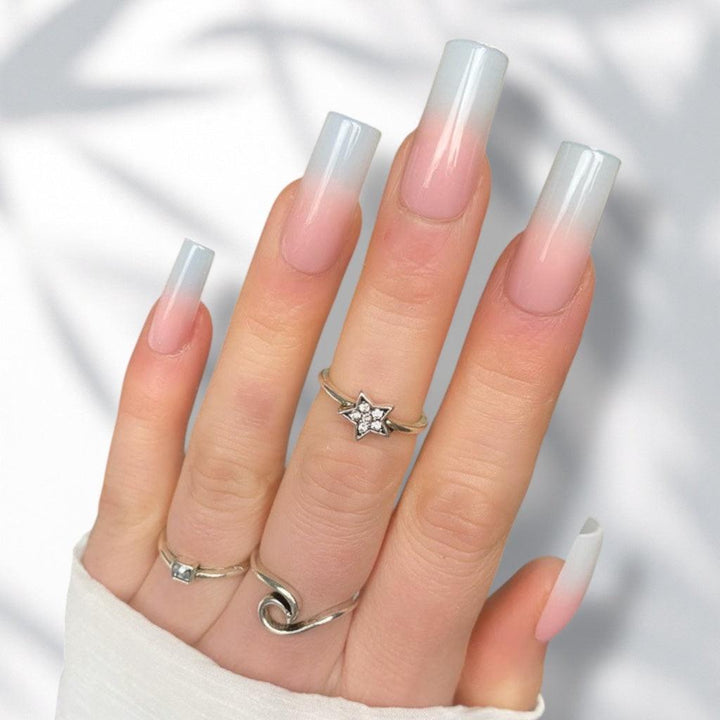 Pink Ombre Long Square - doobysnailsltd