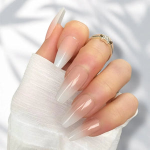 Peach Ombre Midi Coffin - doobysnailsltd